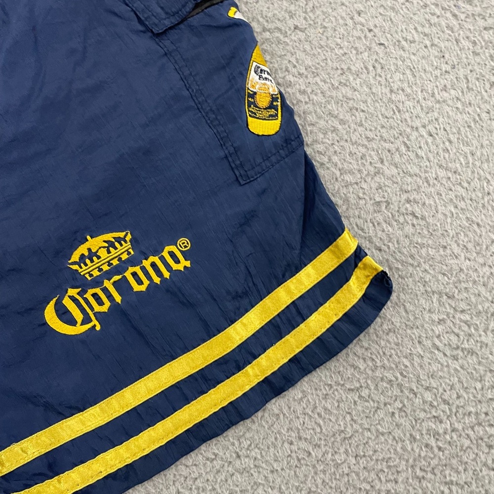 Corona Extra Beer Swim Trunks Men S Navy Striped Embroidered Beach Lined Cargo - Picture 3 of 12